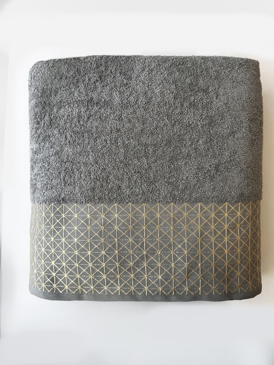 Полотенце махровое (простыня) Fine Line бордюр Игнис, жемчужно-серый