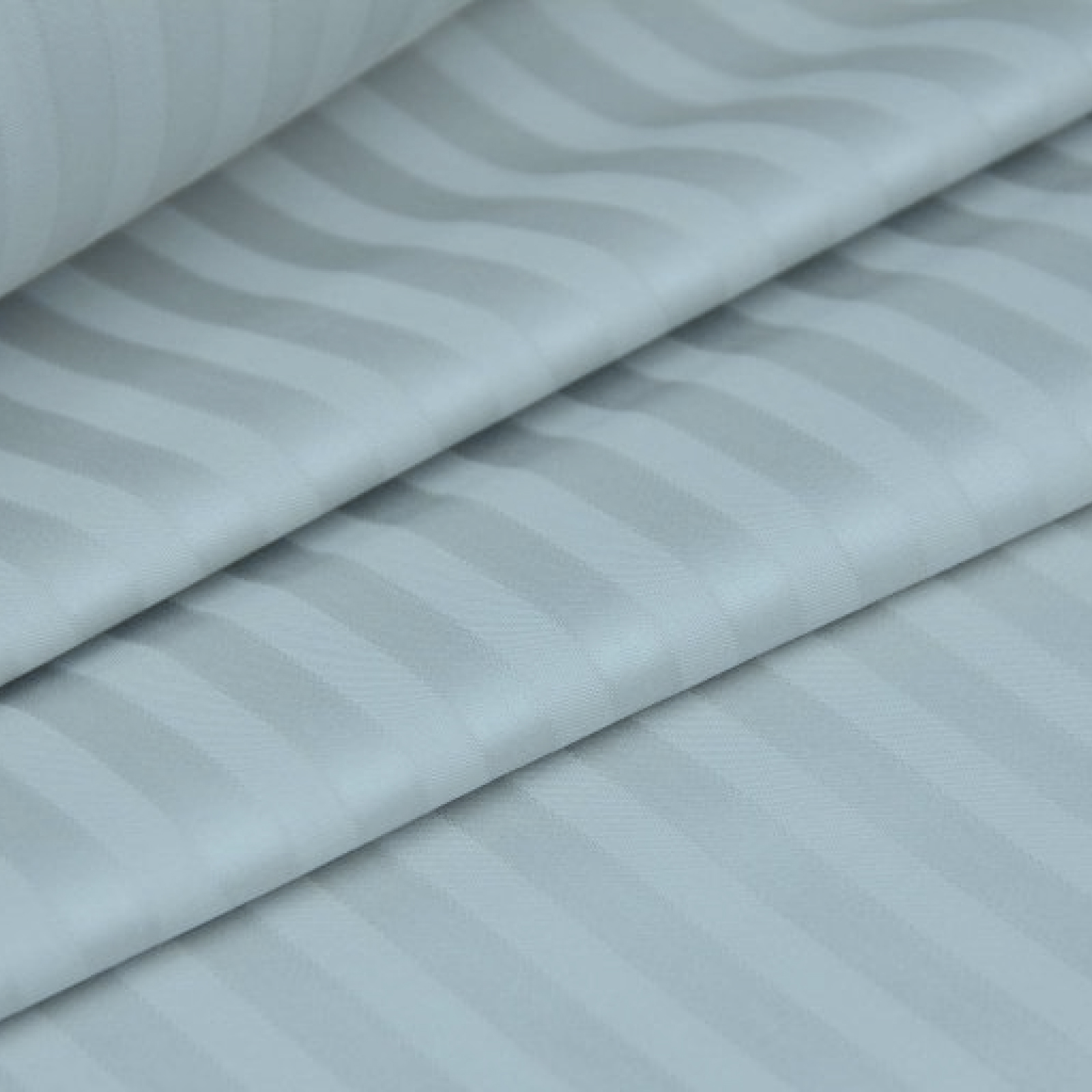 Страйп-сатин 220 см гладкокрашеный арт. 3052 87005-13 серо-синий, полоса 2*2