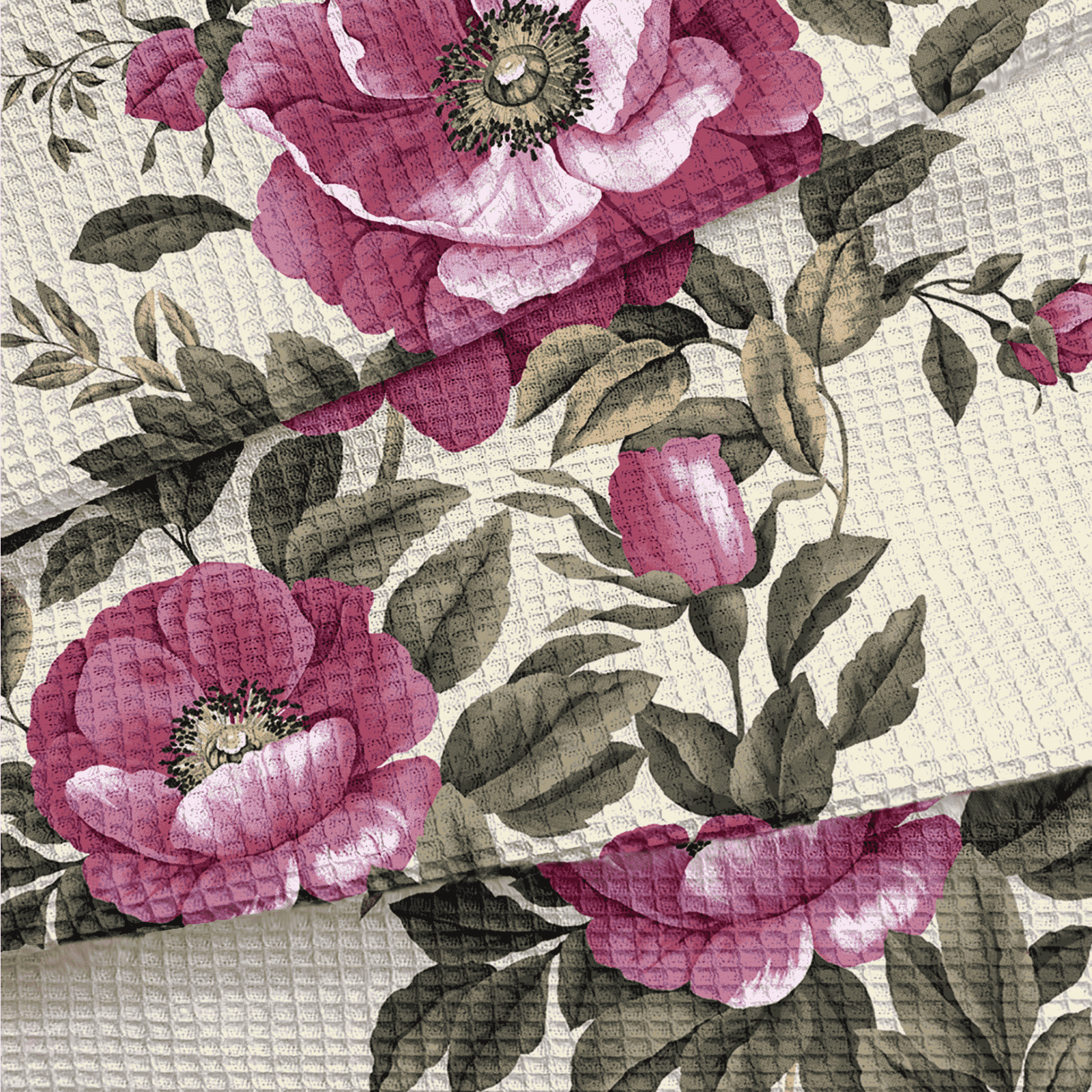 Полотно вафельное 50 см наб 29322-2 Королевский пион