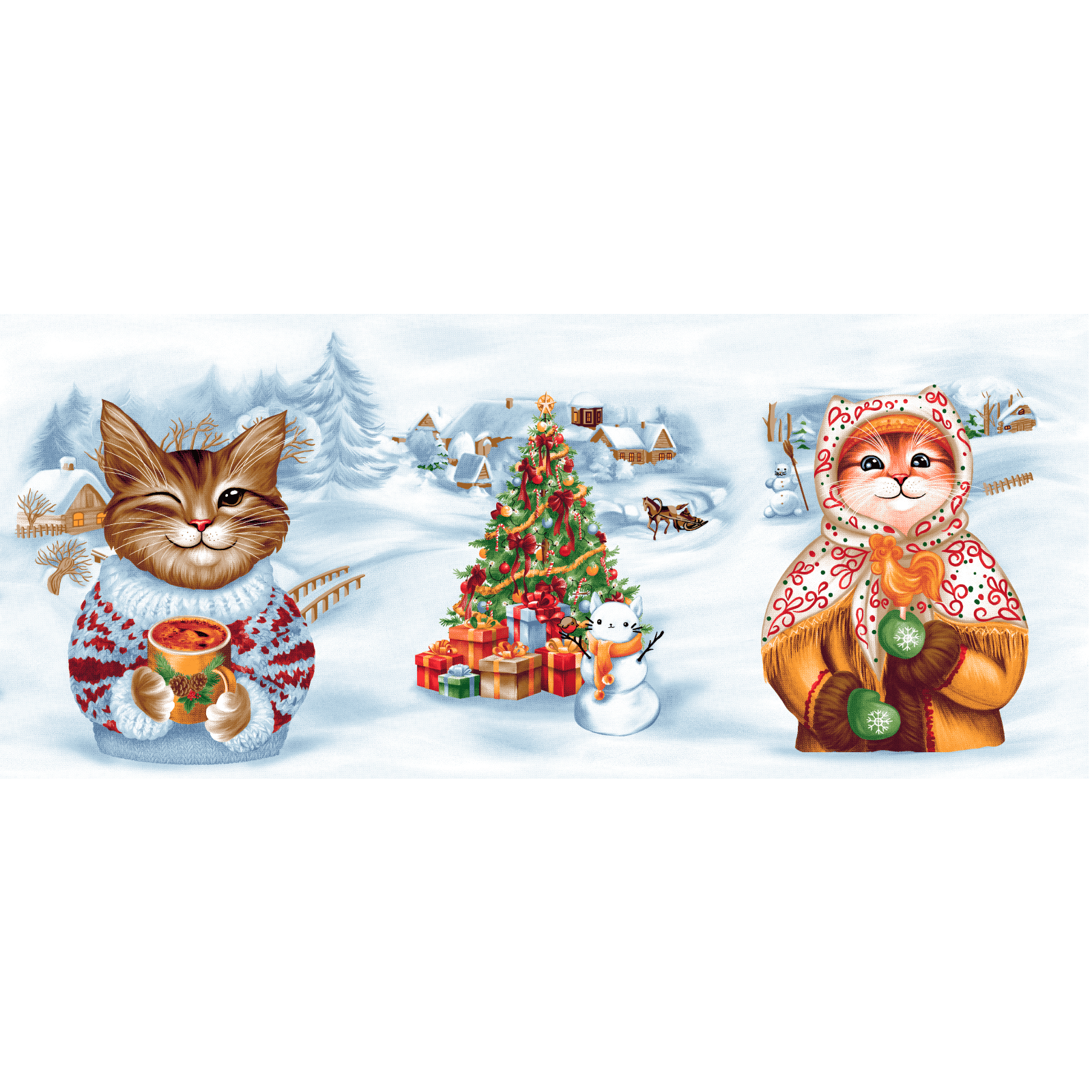 Полотно вафельное 150 см наб 29299-1 Время сказочных историй