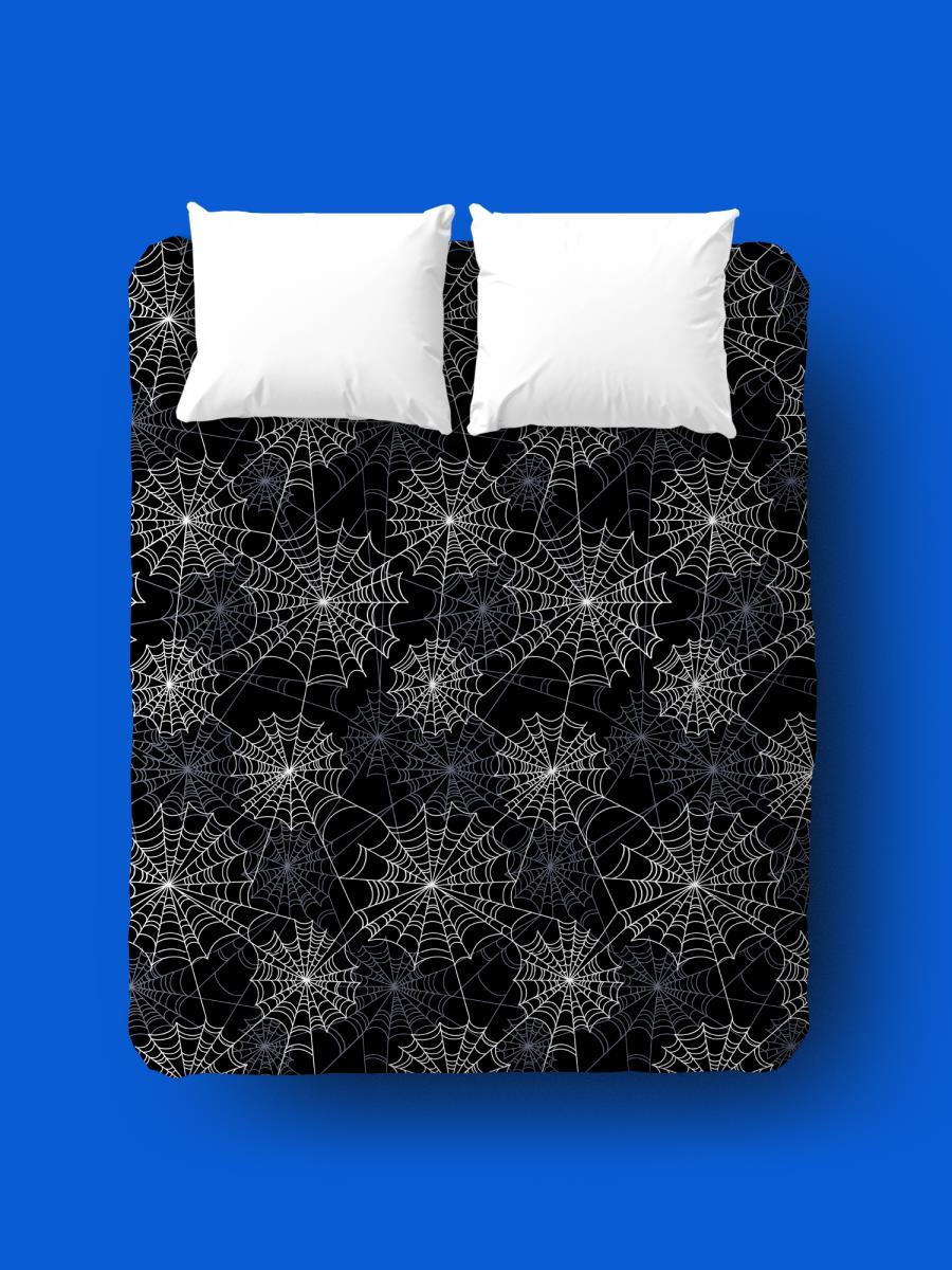 Простыня перкаль Crazy Getup 16561-1 Spiderweb black