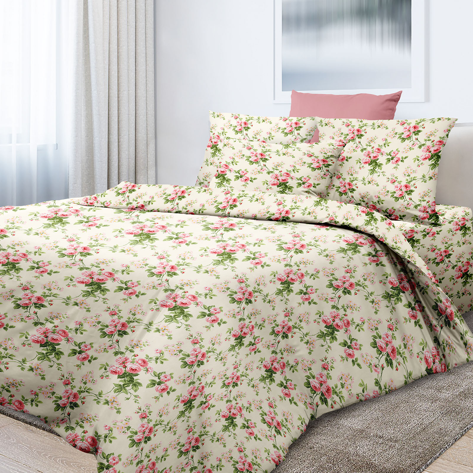 Сатин 220 см наб 12074-1 Сливочная нежность