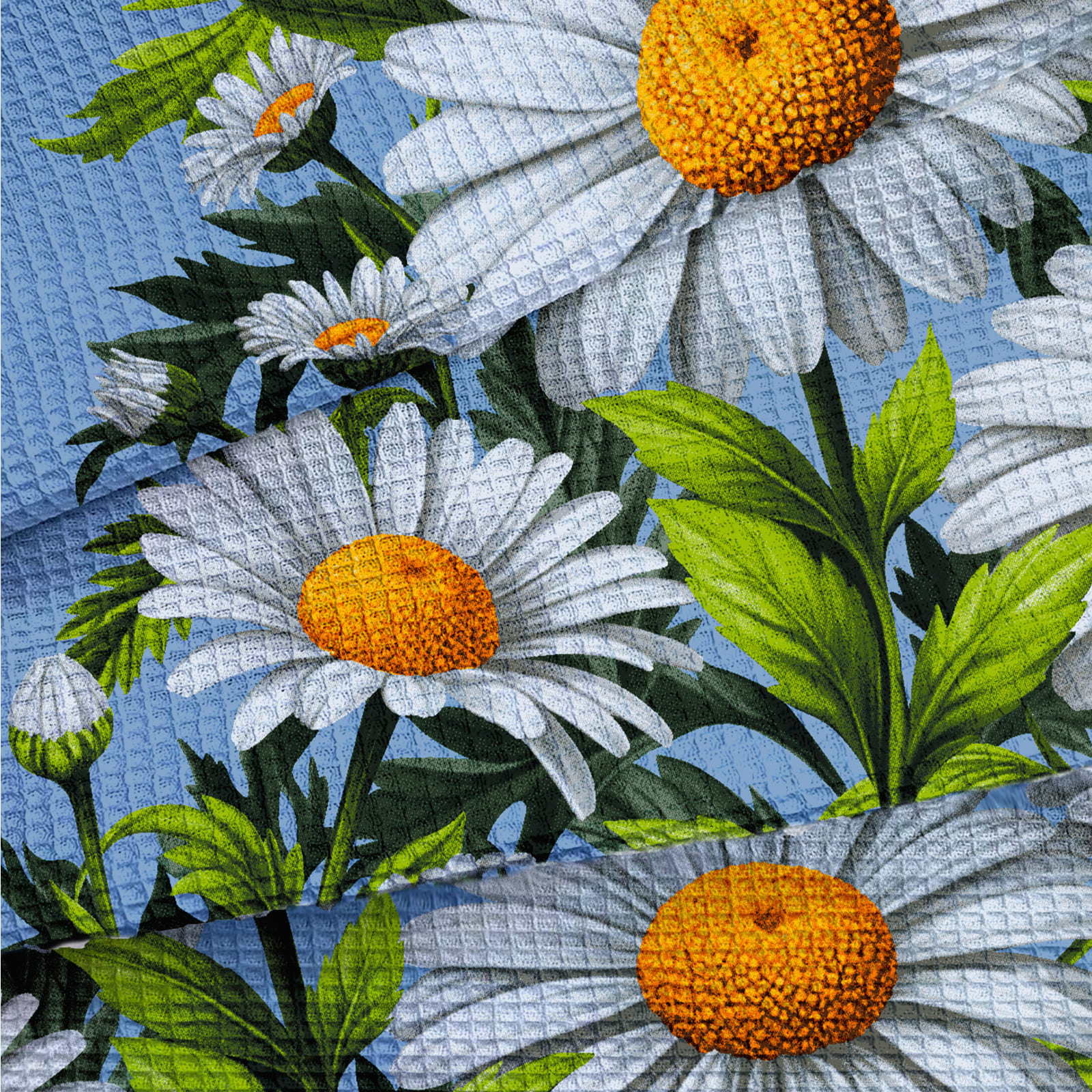 Полотно вафельное 50 см наб 29440-1 Ромашки