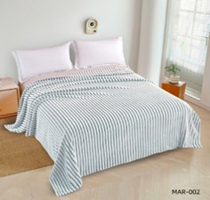 Плед велсофт Все ДOMA/Vse DOMA цвет розовый/белый, шиншилла, полоса 2,5 см, ролик