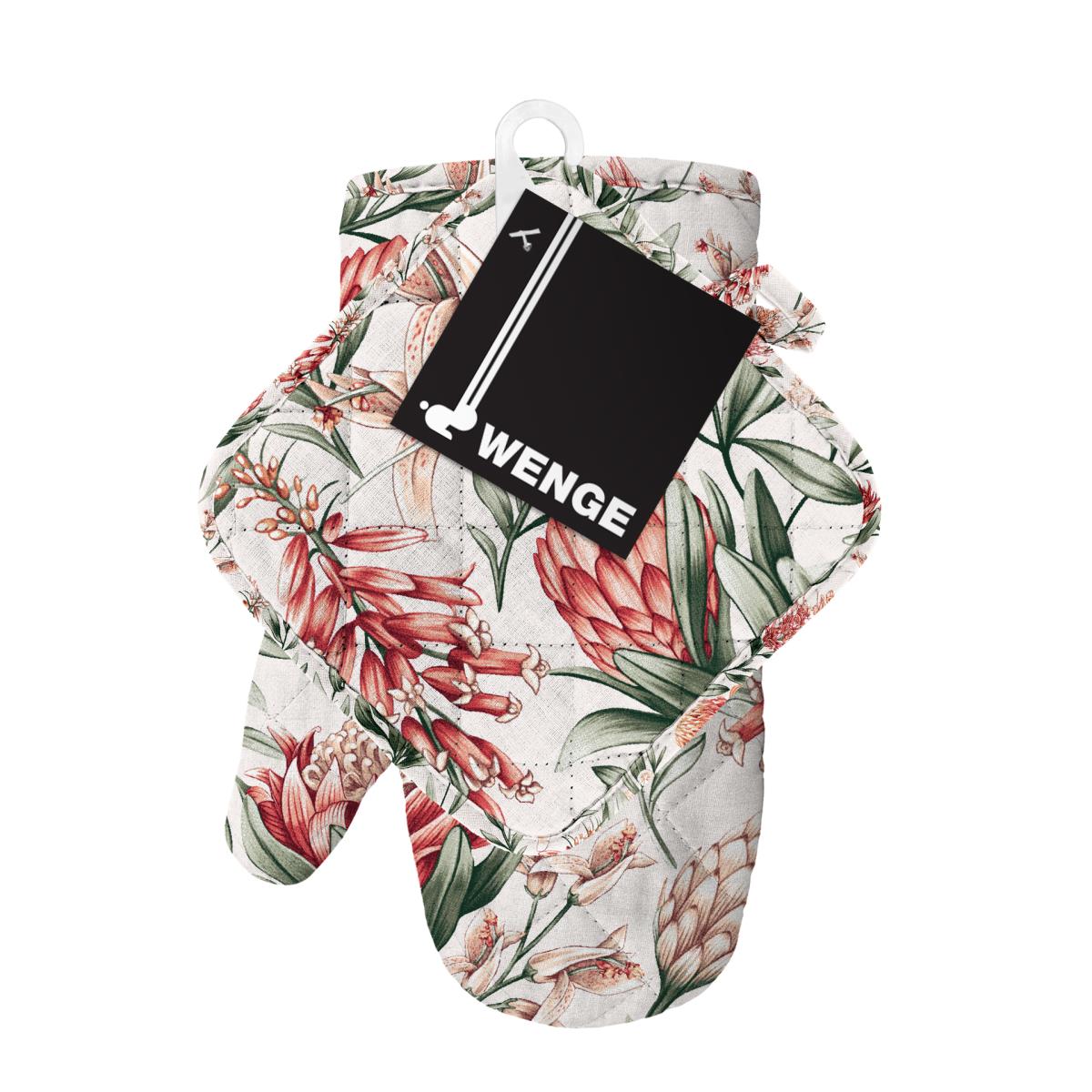 Комплект кухонный рогожка (прихватка, прихватка-рукавица) арт.903 WENGE 60052-1 Floral aura