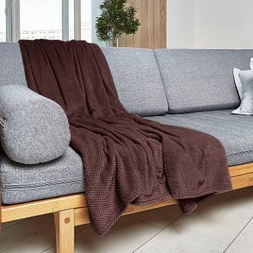 Плед велсофт Все ДOMA/Vse DOMA пиноли, цвет коричневый, ролик