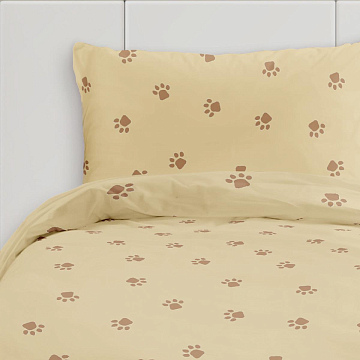 КПБ Milo by Fine Line Поплин 64008-2 Лапки на бежевом