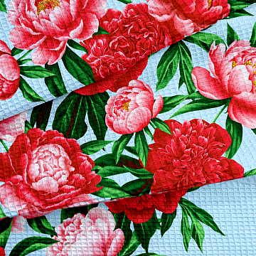 Полотно вафельное 50 см наб 29438-1 Пионы