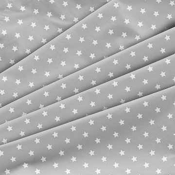 Перкаль 150 см наб 64017-2 Белые звезды на сером