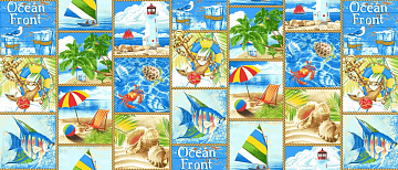 Полотно вафельное 150 см 30146-1 Море