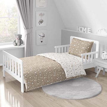 Перкаль 150 см наб 64016-5 Белое ассорти на бежевом