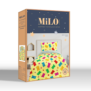 КПБ Milo by Fine Line Поплин 64006-1/50144-2 Гамми на желтом