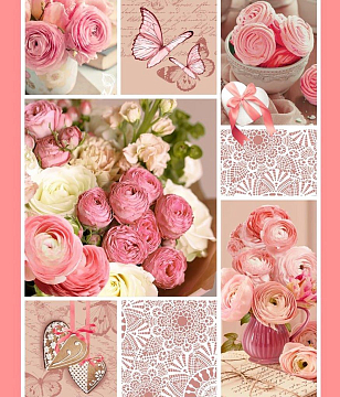 Полотно вафельное 50 см наб 5612-1 Розовый пэчворк