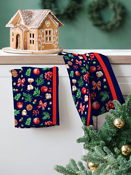 Полотно вафельное 50 см наб 29405-2 Зимнее чудо