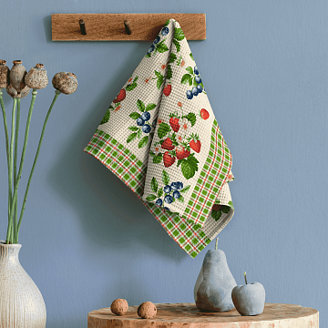 Полотно вафельное 50 см наб 29439-1 Сладкие ягодки