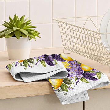 Полотно вафельное 50 см наб 29360-1 Лимоный прованс