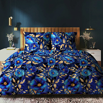 Бязь Премиум 220 см наб 72241-1 Сапфировый букет