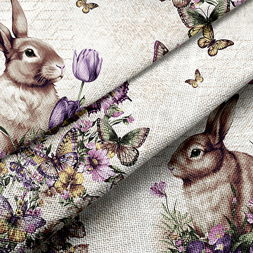 Рогожка 150 см наб арт. 904 29350-1 Винтажные кролики