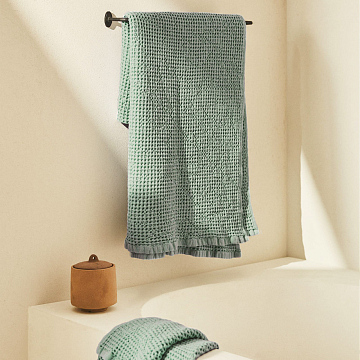 Полотно вафельное 150 см гладкокрашеное арт. 169 86077-8 светло-бирюзовый АК