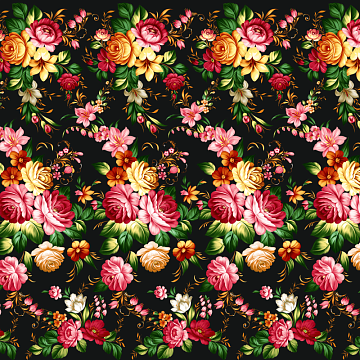 Бязь Премиум 220 см наб 72204-1 Жостовская роспись