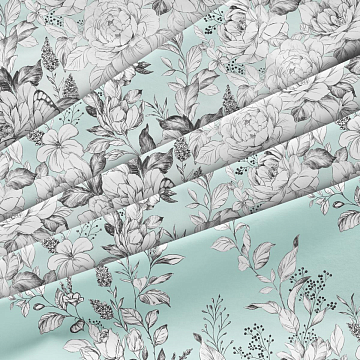 Бязь Премиум 220 см наб 50214-2 Розалия на шалфее