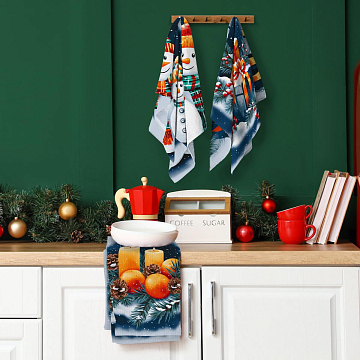 Полотно вафельное 150 см наб 29396-1 Мандариновый аромат