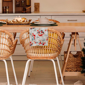 Рогожка 150 см наб арт. 904 29386-1 Снегири и рябина