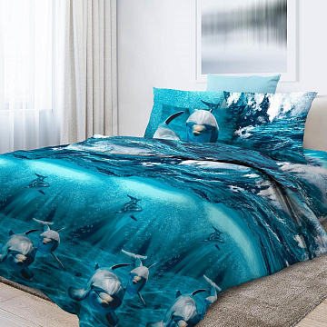 Бязь Премиум 220 см наб 6475-1 Дельфины