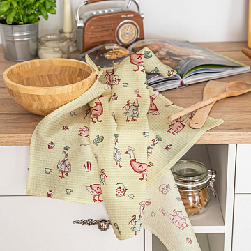 Полотно вафельное 50 см наб 29477-1 Гуси