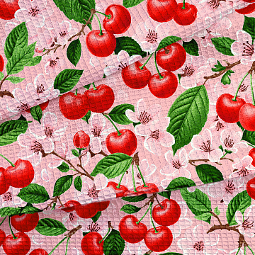 Полотно вафельное 50 см наб 29435-1 Сладкая вишня