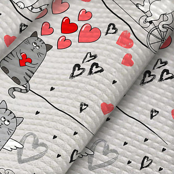 Скатерть рогожка Fine Line 62014-3 Влюбленные котики