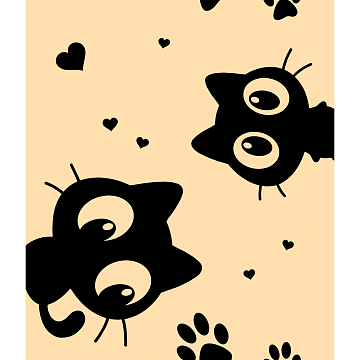 Полотно вафельное 50 см наб 29314-1 Котята