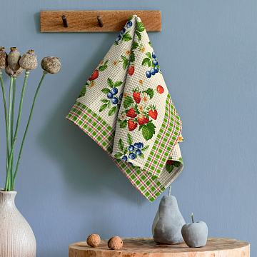 Полотно вафельное 50 см наб 29439-1 Сладкие ягодки