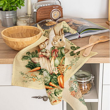 Полотно вафельное 50 см наб 29441-2 Кролики