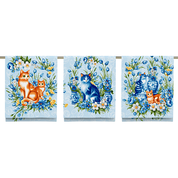 Рогожка 150 см наб арт. 904 29352-1 Декоративные котики