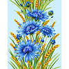 Полотно вафельное 50 см наб 29315-1 Васильки