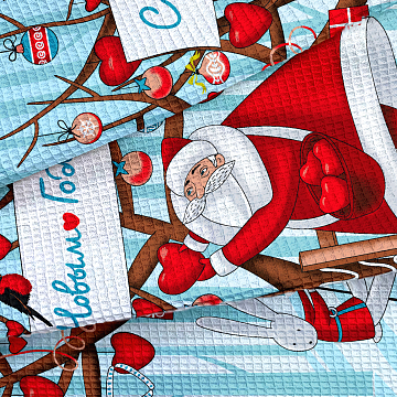 Полотно вафельное 50 см наб 29276-1 Сердечный подарок