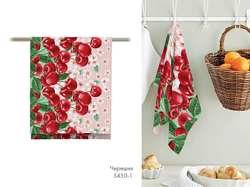Полотно вафельное 50 см наб 5450-1 Черешня