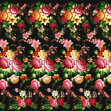 Бязь Премиум 220 см наб 72204-1 Жостовская роспись