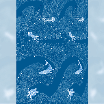 Полотно вафельное 150 см наб 29335-3 На море