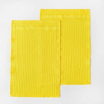 Комплект вафельных полотенец Fine Line Звезды желтый на хангере