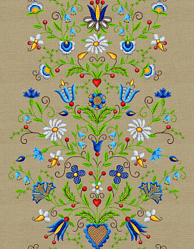 Дорожка 50 см наб 30162-1 Цветочный лен