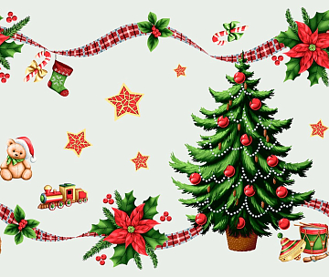 Дорожка 50 см наб 29389-1 Новогодняя ностальгия