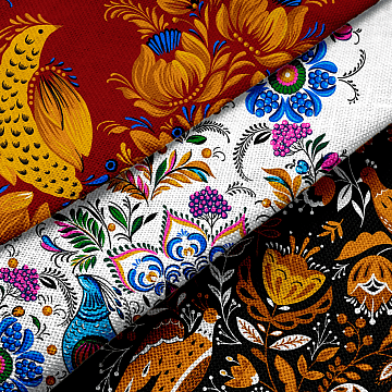 Рогожка 150 см наб арт. 904 29341-1 Народные мотивы