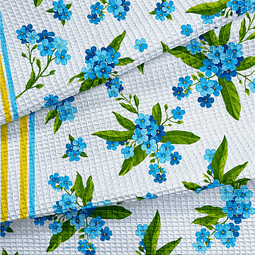 Полотно вафельное 50 см наб 29311-1 Незабудки