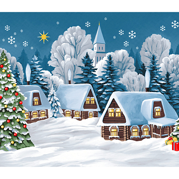 Полотно вафельное 50 см наб 29281-1 Новогодняя ночь