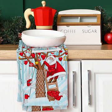 Полотно вафельное 50 см наб 29276-1 Сердечный подарок