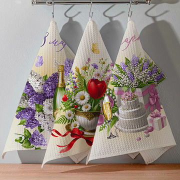 Полотно вафельное 150 см наб 29483-1 Самой Любимой