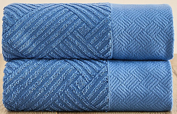 Комплект махровых полотенец FLOOX бордюр Венера, голубой