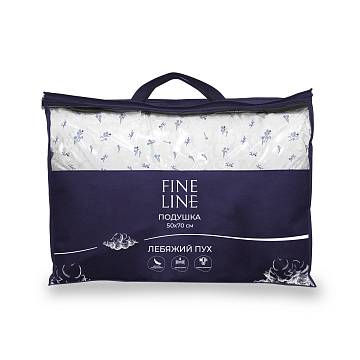 Подушка Fine Line с кантом, коллекция Прованс, дизайн Сальвия, лебяжий пух, перкаль